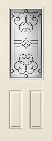 WDMA 32x96 Door (2ft8in by 8ft) Exterior Smooth Fiberglass Impact Door 8ft 1/2 Lite Salinas 1