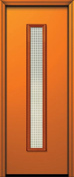 WDMA 32x96 Door (2ft8in by 8ft) Exterior 96in ThermaPlus Steel Malibu Contemporary Door w/Metal Grid / Clear Glass 1