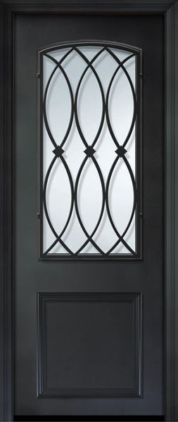 WDMA 32x96 Door (2ft8in by 8ft) Exterior 96in ThermaPlus Steel La Salle 1 Panel 2/3 Arch Lite Door 1