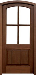 WDMA 34x78 Door (2ft10in by 6ft6in) Exterior Mahogany Brentwood SDL 4 Lite Impact Single Door/Arch Top 1