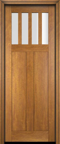 WDMA 34x78 Door (2ft10in by 6ft6in) Exterior Barn Mahogany 4 Horizontal Lite Craftsman or Interior Single Door 1