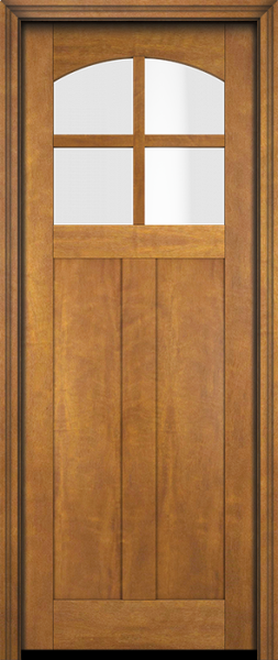 WDMA 34x78 Door (2ft10in by 6ft6in) Exterior Swing Mahogany 4 Arch Lite Craftsman 2 Panel or Interior Single Door 1