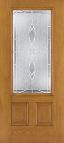 WDMA 34x80 Door (2ft10in by 6ft8in) Exterior Oak Fiberglass Impact Door 3/4 Lite Blackstone 6ft8in 1