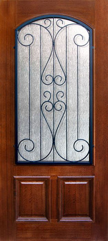 WDMA 36x80 Door (3ft by 6ft8in) Exterior Mahogany 36in x 80in Arch Lite Lavaca DoorCraft Door 1