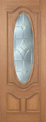 WDMA 36x96 Door (3ft by 8ft) Exterior Mahogany Carmel Single Door w/ A Glass - 8ft Tall 1