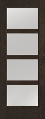 WDMA 36x96 Door (3ft by 8ft) Exterior Oak 4 Lite 8ft0in Full Lite Flush-Glazed Fiberglass Single Door 1