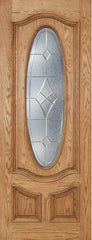 WDMA 36x96 Door (3ft by 8ft) Exterior Oak Dally Single Door w/ A Glass - 8ft Tall 1