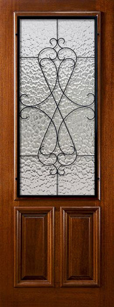 WDMA 36x96 Door (3ft by 8ft) Exterior Mahogany 36in x 96in 2/3 Lite Navasota DoorCraft Door 1