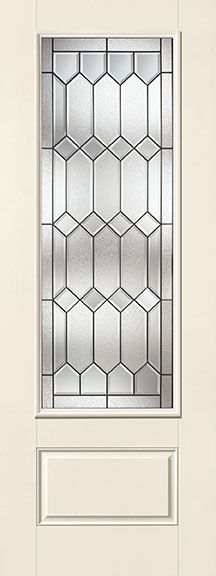 WDMA 36x96 Door (3ft by 8ft) Exterior Smooth Fiberglass Impact Door 8ft 3/4 Lite Crystalline 1