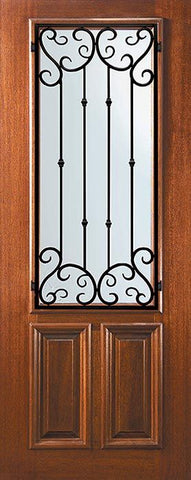 WDMA 36x96 Door (3ft by 8ft) Exterior Mahogany 36in x 96in 2/3 Lite Valencia Door 1