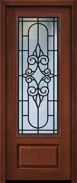 WDMA 36x96 Door (3ft by 8ft) Exterior Cherry Pro 96in 1 Panel 3/4 Lite Salento Door 1