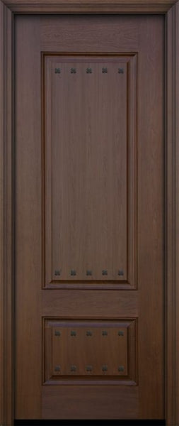 WDMA 36x96 Door (3ft by 8ft) Exterior Mahogany 96in 2 Panel Square Door with Clavos 1