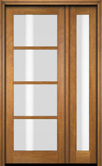 WDMA 38x80 Door (3ft2in by 6ft8in) Exterior Swing Mahogany 4 Lite TDL Single Entry Door Full Sidelight 1