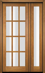 WDMA 38x80 Door (3ft2in by 6ft8in) Exterior Swing Mahogany 12 Lite TDL Single Entry Door Full Sidelight 1