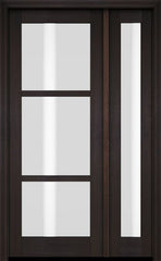 WDMA 38x80 Door (3ft2in by 6ft8in) Exterior Swing Mahogany 3 Lite Windermere Shaker Single Entry Door Sidelight 2