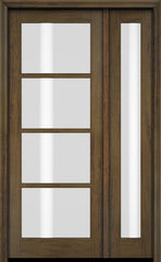 WDMA 38x80 Door (3ft2in by 6ft8in) Exterior Swing Mahogany 4 Lite Windermere Shaker Single Entry Door Sidelight 3