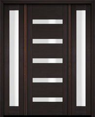 WDMA 38x80 Door (3ft2in by 6ft8in) Exterior Swing Mahogany Modern Slimlite 501 Shaker Single Entry Door Sidelight 2