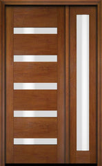 WDMA 38x80 Door (3ft2in by 6ft8in) Exterior Swing Mahogany Modern Slimlite 501 Shaker Single Entry Door Sidelight 4