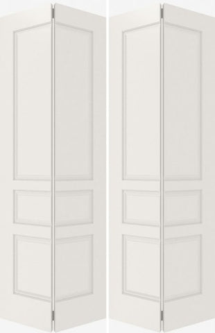 WDMA 40x80 Door (3ft4in by 6ft8in) Interior Bypass Smooth 3010 MDF 3 Panel Double Door 2