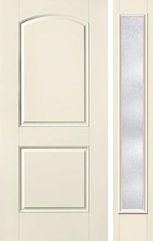 WDMA 40x80 Door (3ft4in by 6ft8in) Exterior Smooth 2 Panel Soft Arch Star Door 1 Side Rainglass Full Lite 1