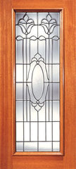 WDMA 42x80 Door (3ft6in by 6ft8in) Exterior Mahogany Full Lite Twin Flower Design Glass Single Door 1