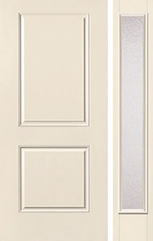 WDMA 44x80 Door (3ft8in by 6ft8in) Exterior Smooth 2 Panel Square Top Star Door 1 Side Granite Full Lite 1