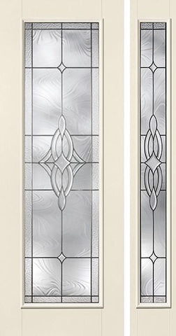 WDMA 44x96 Door (3ft8in by 8ft) Exterior Smooth Wellesley Full Lite 8ft Flush Star Door 1 Side Sidelight W/ Stile Lines 1