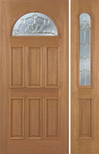 WDMA 46x80 Door (3ft10in by 6ft8in) Exterior Mahogany Jefferson Single Door/1side w/ A Glass 1