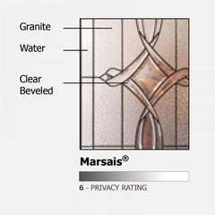 WDMA 46x80 Door (3ft10in by 6ft8in) Exterior Cherry 80in 1 Panel 3/4 Lite Marsais / Walnut Door /1side 2