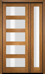 WDMA 47x80 Door (3ft11in by 6ft8in) Exterior Swing Mahogany Modern 5 Lite Shaker Single Entry Door Sidelight 1