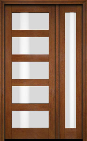 WDMA 47x80 Door (3ft11in by 6ft8in) Exterior Swing Mahogany Modern 5 Lite Shaker Single Entry Door Sidelight 4