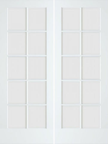 WDMA 48x80 Door (4ft by 6ft8in) Interior Swing Smooth 80in Primed 10 Lite French Double Door Clear Glass 1