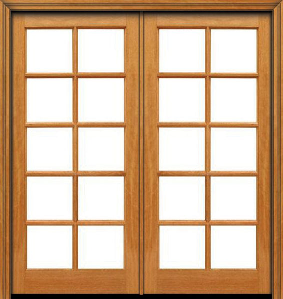 WDMA 48x80 Door (4ft by 6ft8in) French Mahogany 80in 10 lite Double Door IG Glass 1