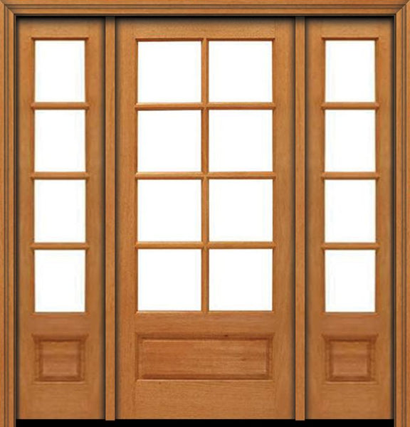 WDMA 48x80 Door (4ft by 6ft8in) French Mahogany 80in 8 lite 1 Panel Single Door/2side IG Glass 1