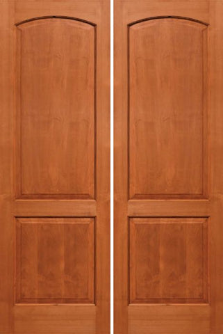 WDMA 48x96 Door (4ft by 8ft) Interior Alder 96in Two Panel Soft Arch Ovalo Sticking Double Door 1