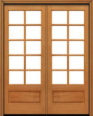 WDMA 48x96 Door (4ft by 8ft) French Mahogany 96in 10 lite 1 Panel Double Door IG Glass 1