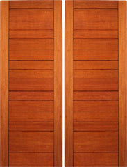 WDMA 48x96 Door (4ft by 8ft) Interior Swing Mahogany RB-01 Contemporary Modern Double Door 1