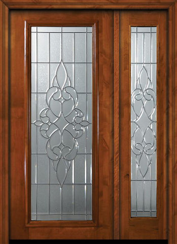 WDMA 50x80 Door (4ft2in by 6ft8in) Exterior Knotty Alder 36in x 80in Full Lite Courtlandt Alder Door /1side 1