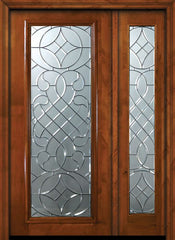 WDMA 50x80 Door (4ft2in by 6ft8in) Exterior Knotty Alder 36in x 80in Full Lite Savoy Alder Door /1side 1