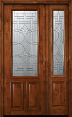 WDMA 50x96 Door (4ft2in by 8ft) Exterior Knotty Alder 36in x 96in 2/3 Lite Marsala Alder Door /1side 1