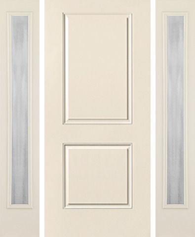 WDMA 52x80 Door (4ft4in by 6ft8in) Exterior Smooth 2 Panel Square Top Star Door 2 Sides Chinchilla Full Lite 1