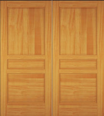 WDMA 52x96 Door (4ft4in by 8ft) Exterior Swing Pine Wood 3 Panel Double Door 1