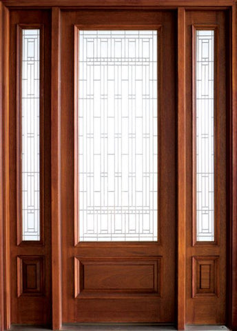 WDMA 52x96 Door (4ft4in by 8ft) Exterior Mahogany Tessera Single/2Sidelight Wakefield 1