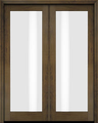 WDMA 52x96 Door (4ft4in by 8ft) Interior Swing Mahogany Modern Full Lite Shaker Exterior or Double Door 4