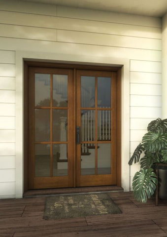 WDMA 52x96 Door (4ft4in by 8ft) French Swing Mahogany 6 Lite TDL Exterior or Interior Double Door 1