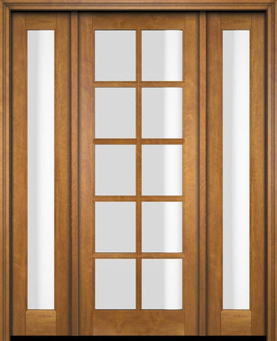 WDMA 52x96 Door (4ft4in by 8ft) Exterior Swing Mahogany 10 Lite TDL Single Entry Door Full Sidelights 1