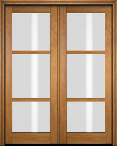 WDMA 52x96 Door (4ft4in by 8ft) Interior Swing Mahogany 3 Lite Windermere Shaker Exterior or Double Door 1