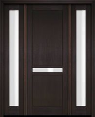 WDMA 52x96 Door (4ft4in by 8ft) Exterior Swing Mahogany 121 Windermere Shaker Single Entry Door Sidelights 2