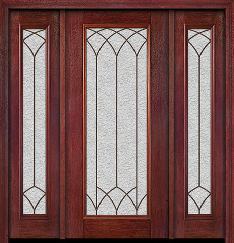 WDMA 54x80 Door (4ft6in by 6ft8in) Exterior Cherry Full Lite Single Entry Door Sidelights Davidson Glass 1