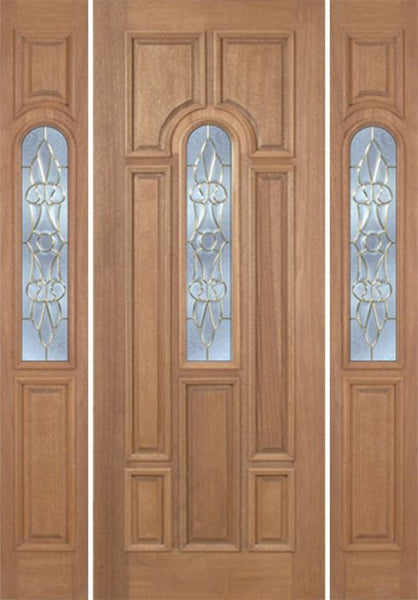 WDMA 54x96 Door (4ft6in by 8ft) Exterior Mahogany Revis Single Door/2side w/ L Glass - 8ft Tall 1